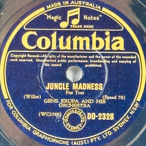 Gene Krupa Jungle Madness / Who? 10 Inch Shellac 78 RPM Columbia DO-2328 - Picture 2 of 4